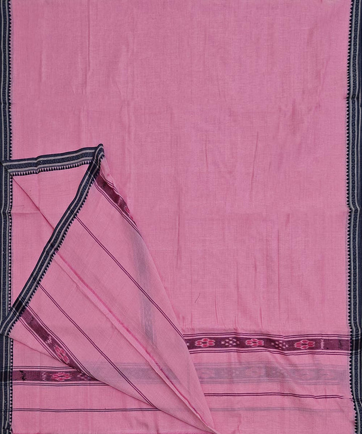 Pink black handloom cotton sambalpuri dhoti