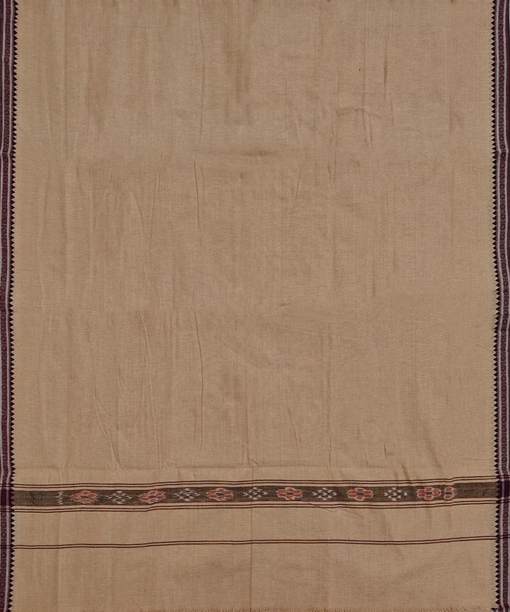 Beige maroon handloom sambalpuri cotton dhoti