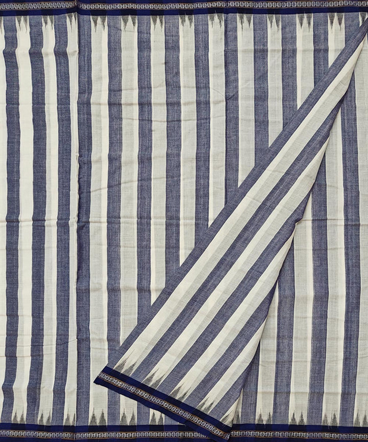 White blue handloom sambalpuri cotton dhoti