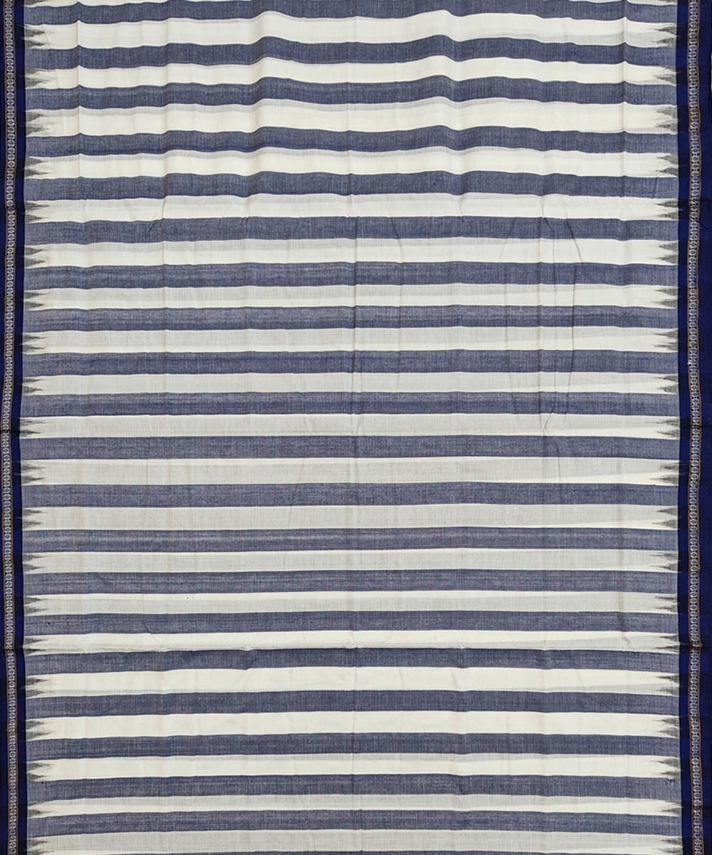 White blue handloom sambalpuri cotton dhoti
