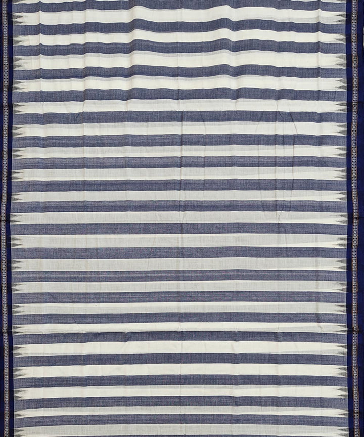 White blue handloom sambalpuri cotton dhoti