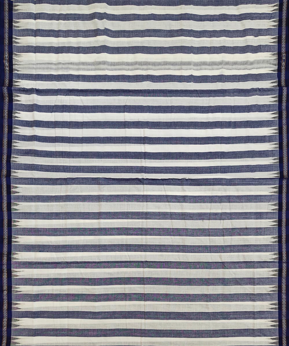 White blue handloom sambalpuri cotton dhoti