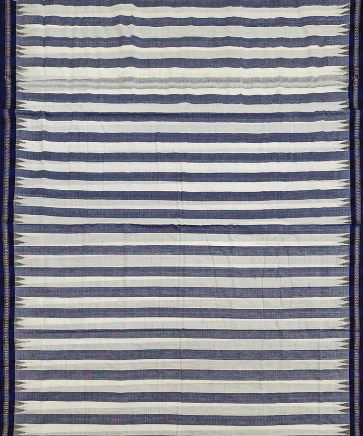 White blue handloom sambalpuri cotton dhoti