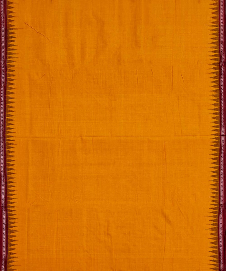 Yellow maroon cotton handloom sambalpuri dhoti
