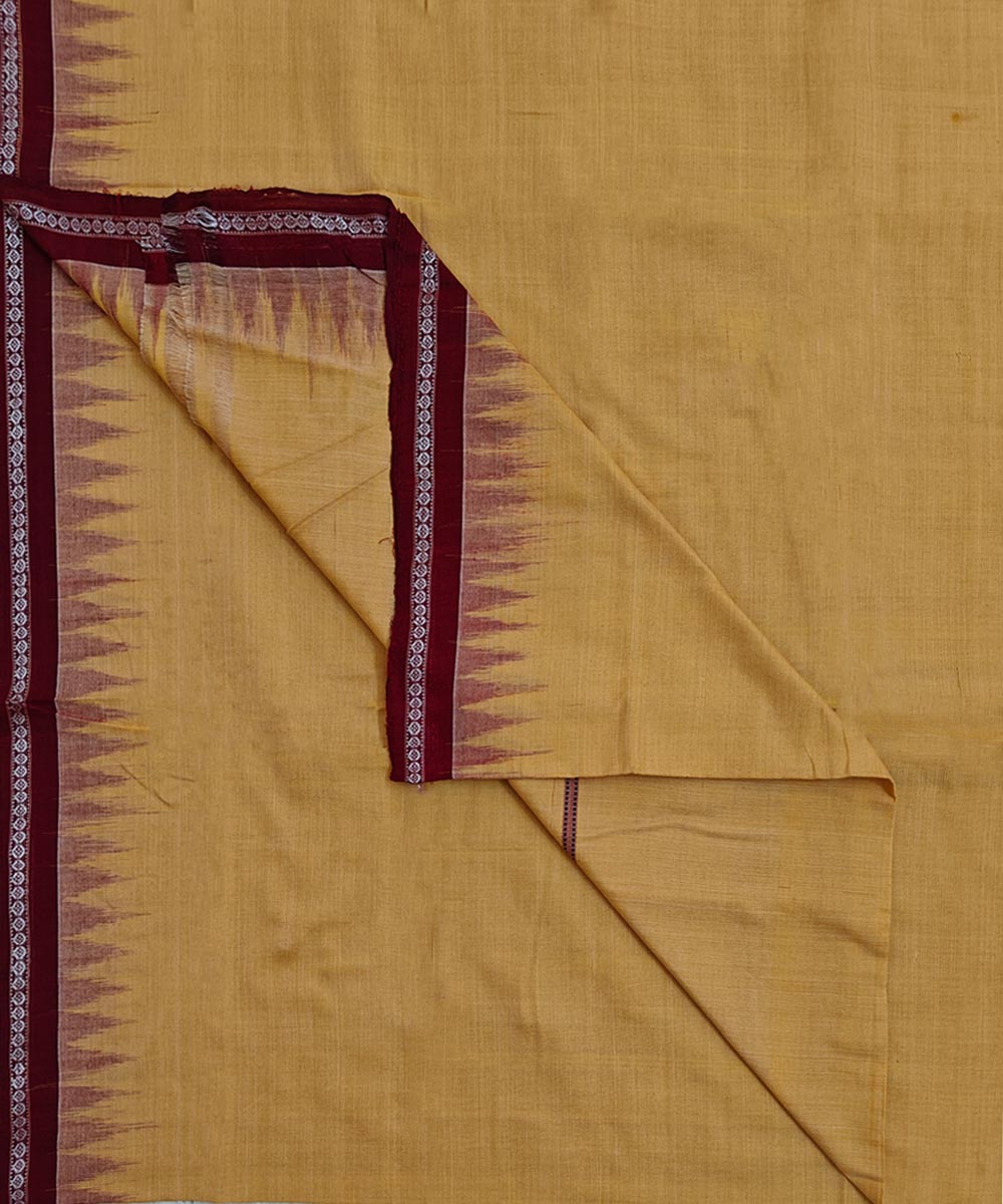 Cream maroon handloom cotton sambalpuri dhoti