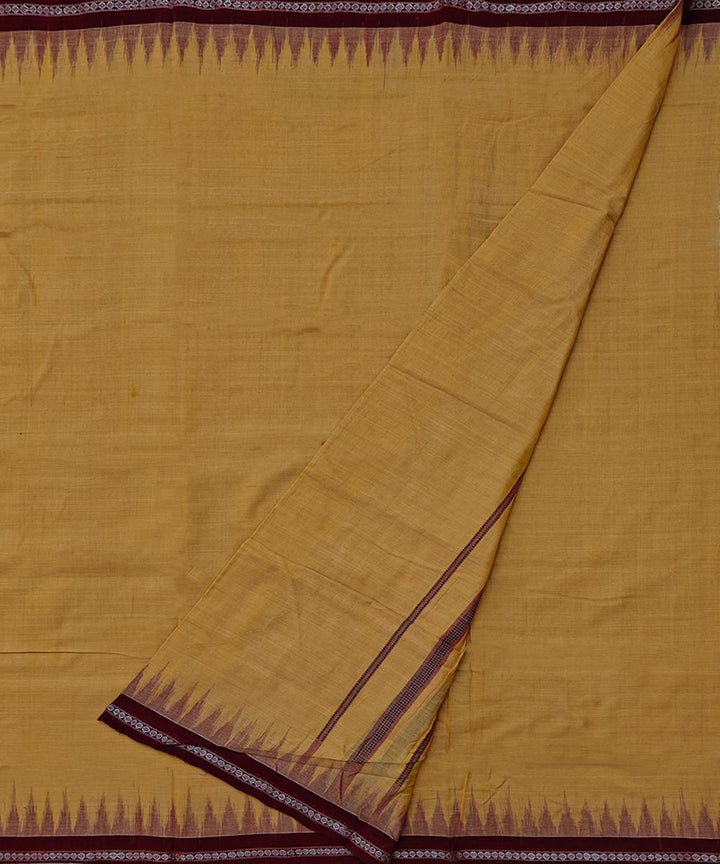 Cream maroon handloom cotton sambalpuri dhoti