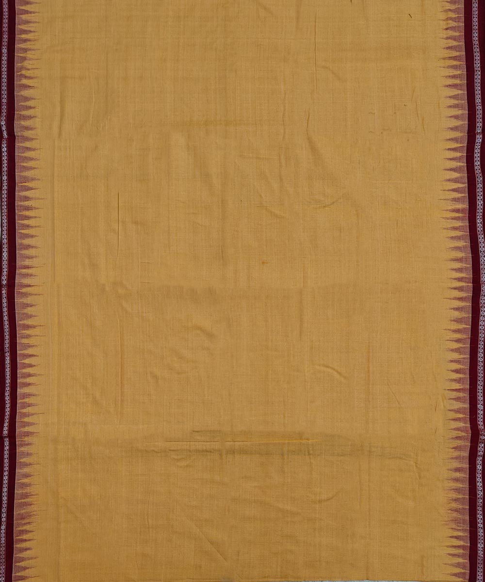 Cream maroon handloom cotton sambalpuri dhoti