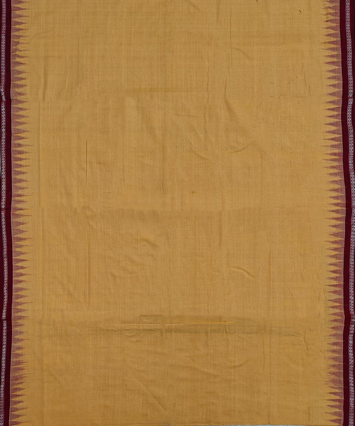 Cream maroon handloom cotton sambalpuri dhoti