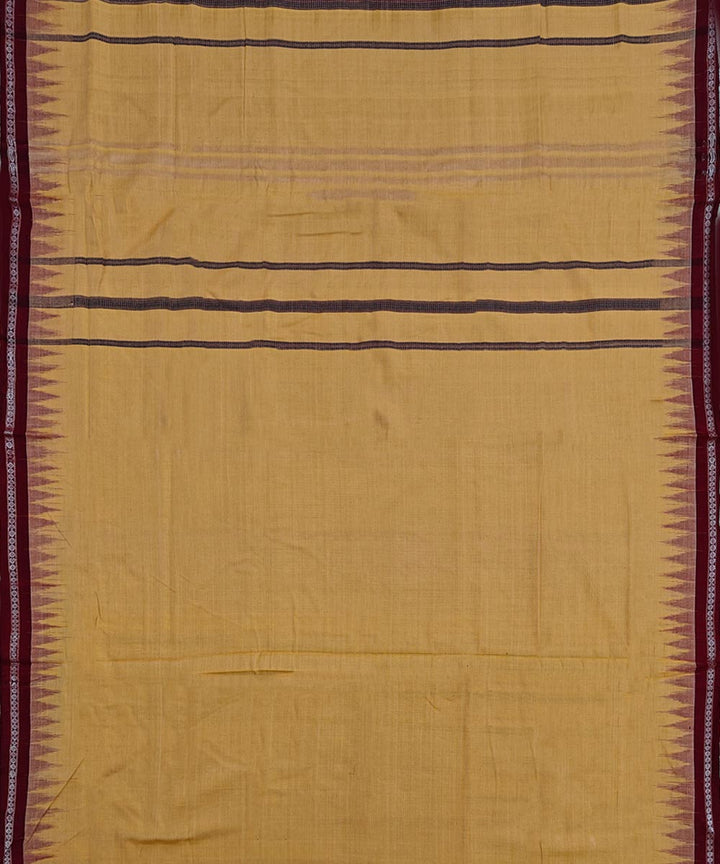 Cream maroon handloom cotton sambalpuri dhoti
