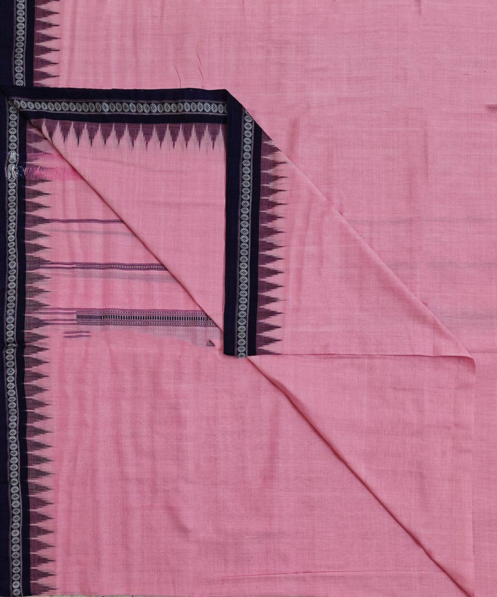 Pink blue handloom cotton sambalpuri dhoti