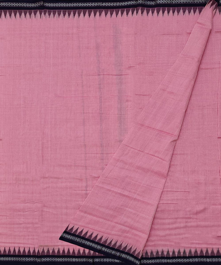Pink blue handloom cotton sambalpuri dhoti