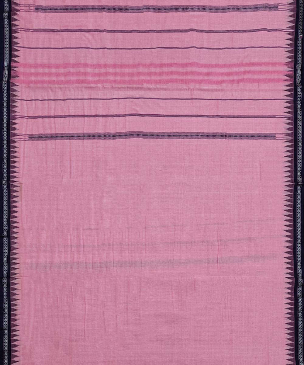 Pink blue handloom cotton sambalpuri dhoti