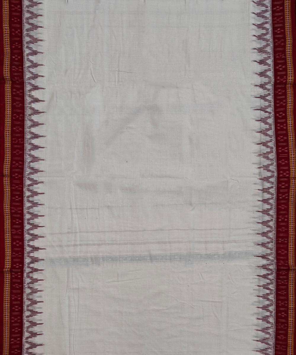 White maroon handloom cotton sambalpuri dhoti
