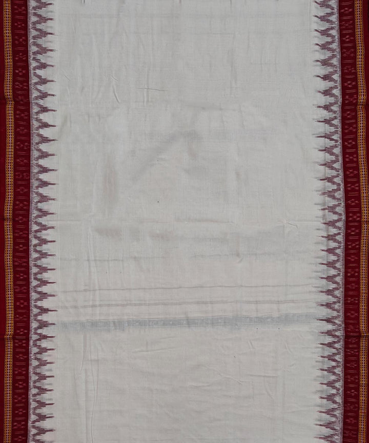 White maroon handloom cotton sambalpuri dhoti