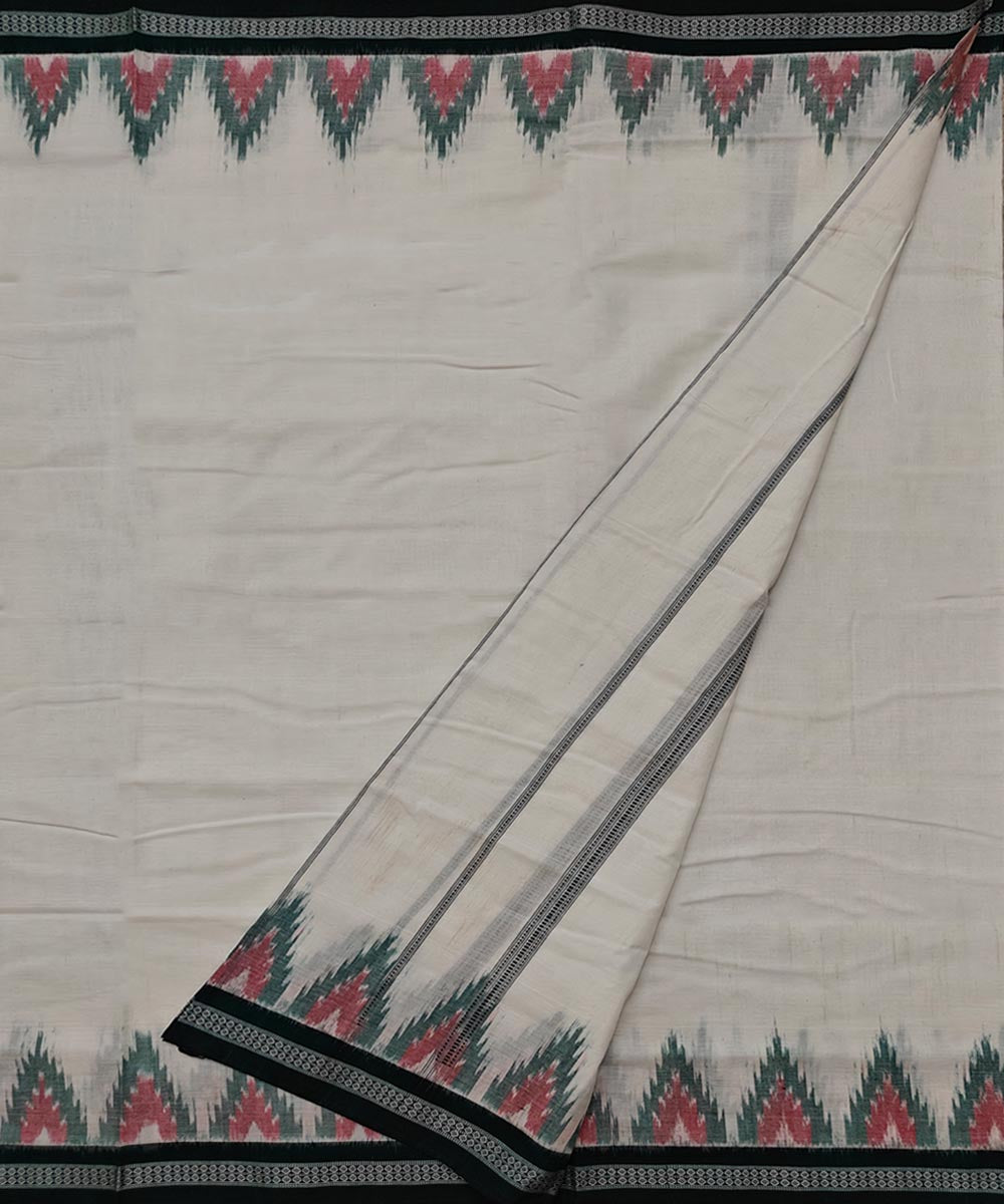 White green handloom cotton sambalpuri dhoti