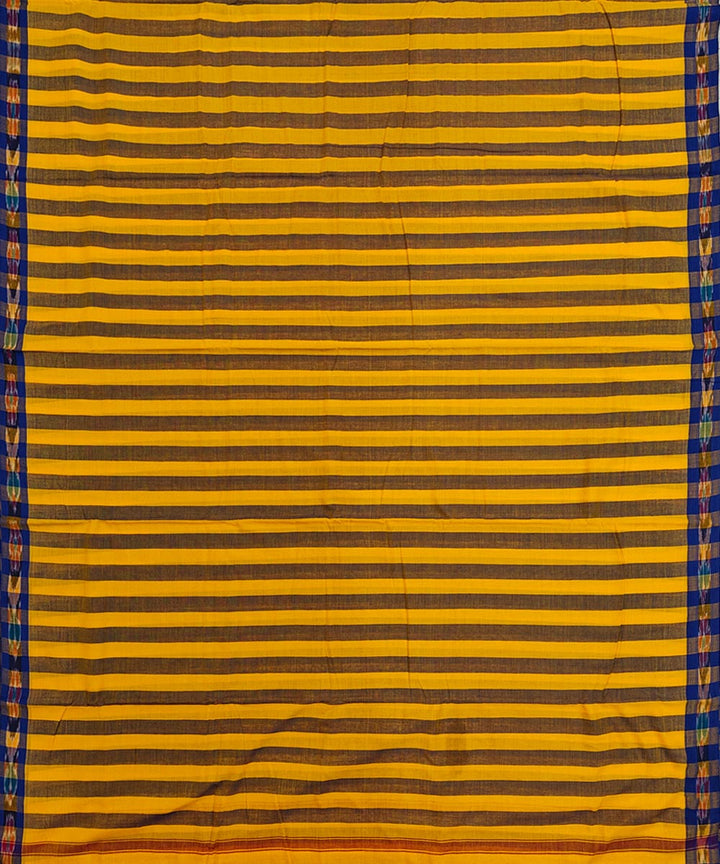 Yellow Blue Handwoven Cotton Sambalpuri Dhoti