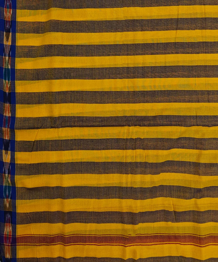 Yellow Blue Handwoven Cotton Sambalpuri Dhoti