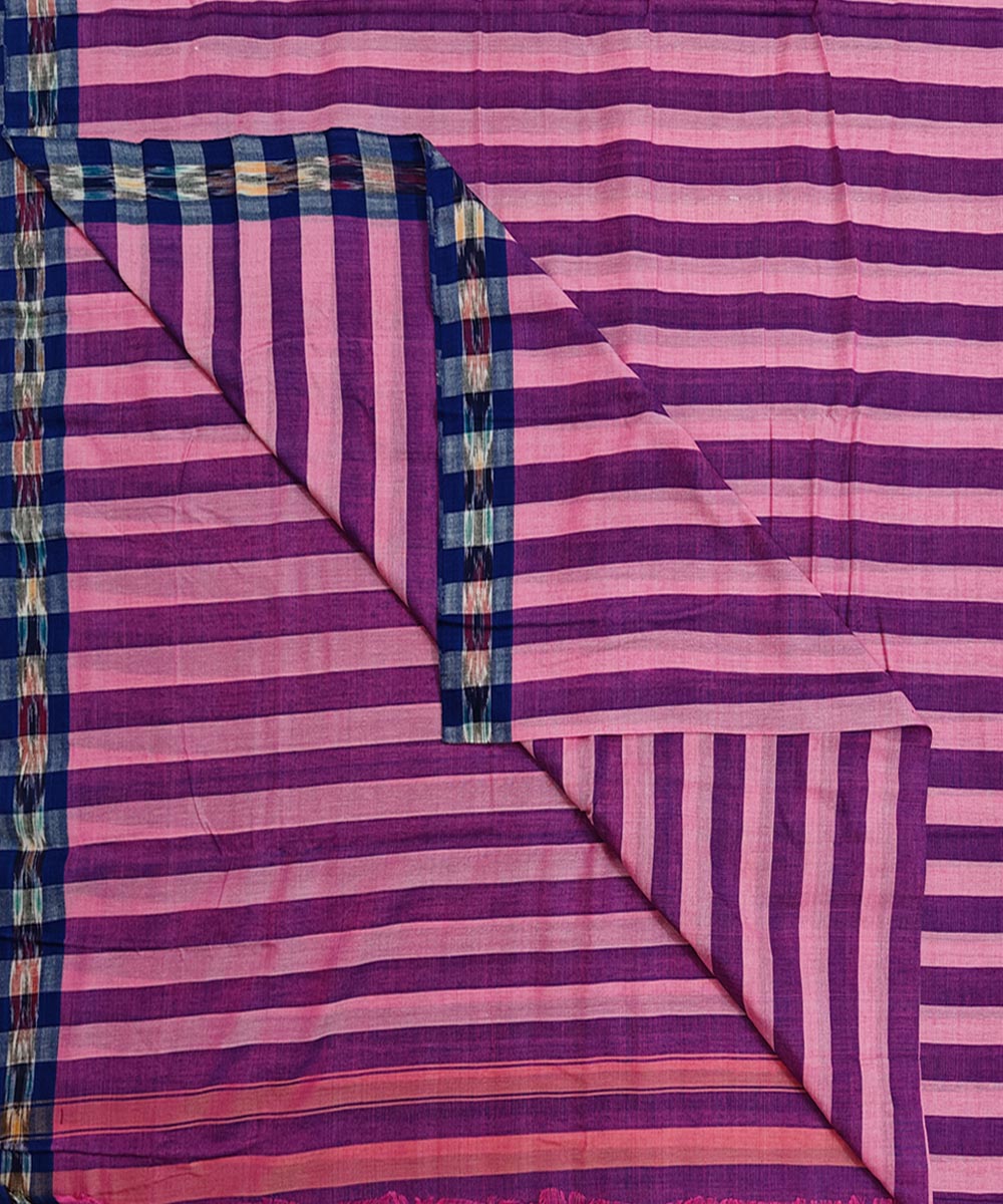Purple Blue Handwoven Cotton Sambalpuri Dhoti