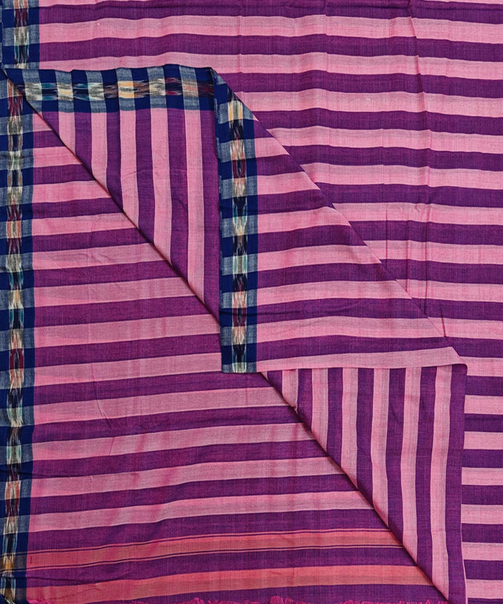 Purple Blue Handwoven Cotton Sambalpuri Dhoti