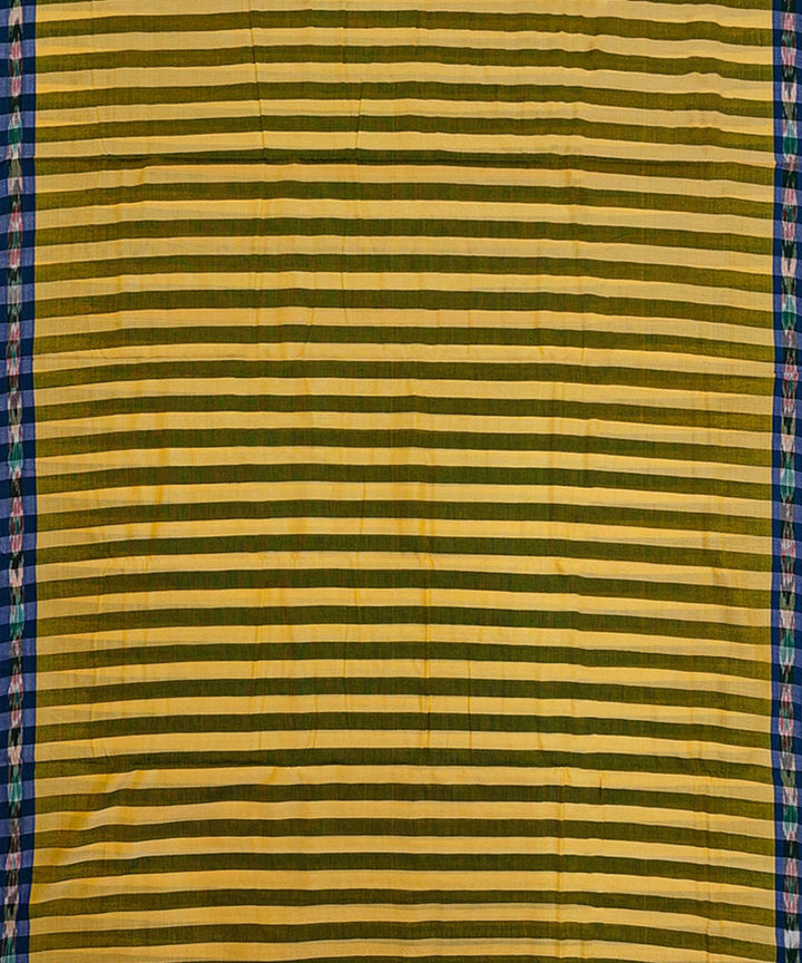 Yellow Blue Handwoven Cotton Sambalpuri Dhoti