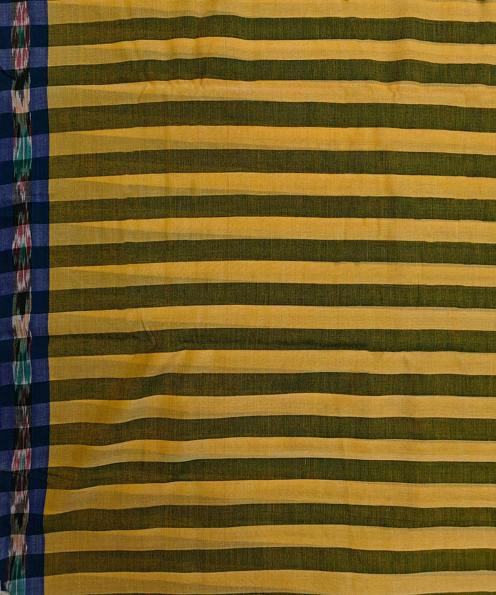 Yellow Blue Handwoven Cotton Sambalpuri Dhoti