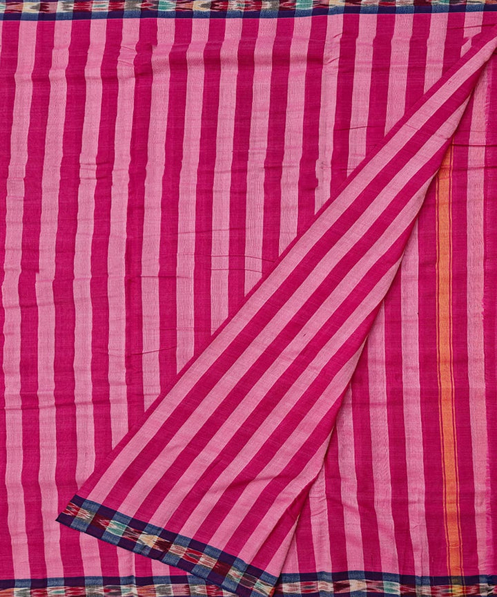 Pink Blue Handwoven Cotton Sambalpuri Dhoti