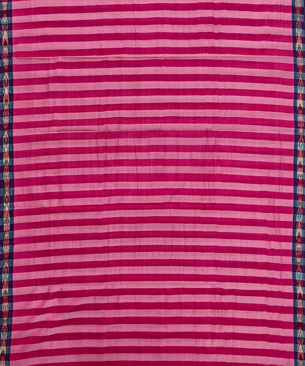 Pink Blue Handwoven Cotton Sambalpuri Dhoti