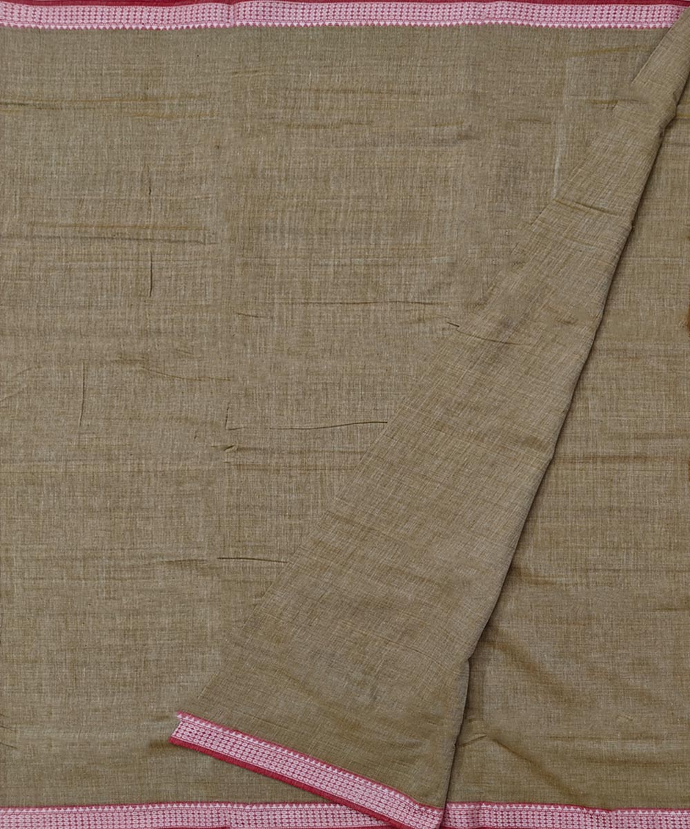 Beige Pink Handwoven Cotton Sambalpuri Dhoti