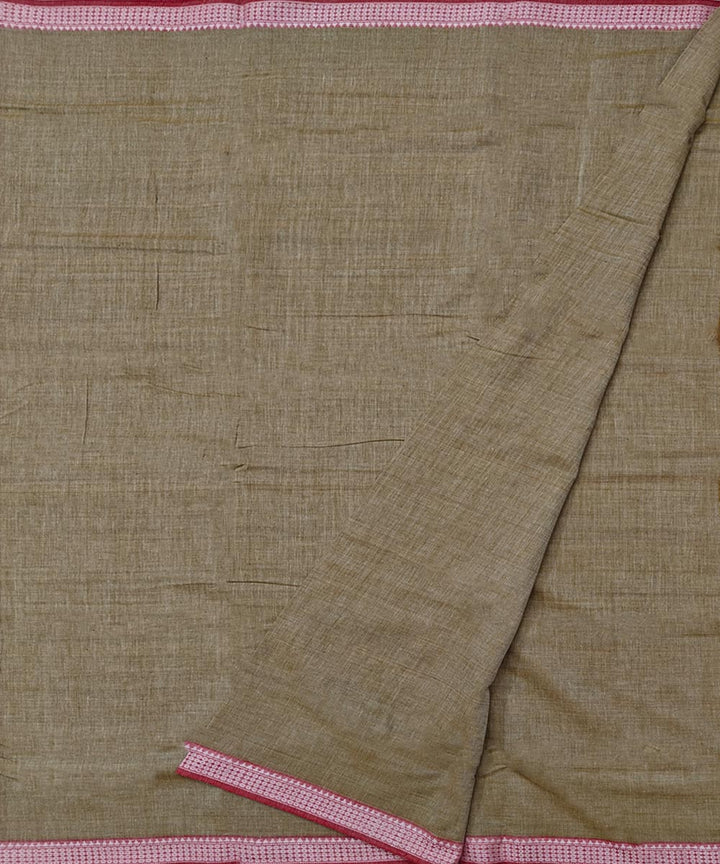 Beige Pink Handwoven Cotton Sambalpuri Dhoti