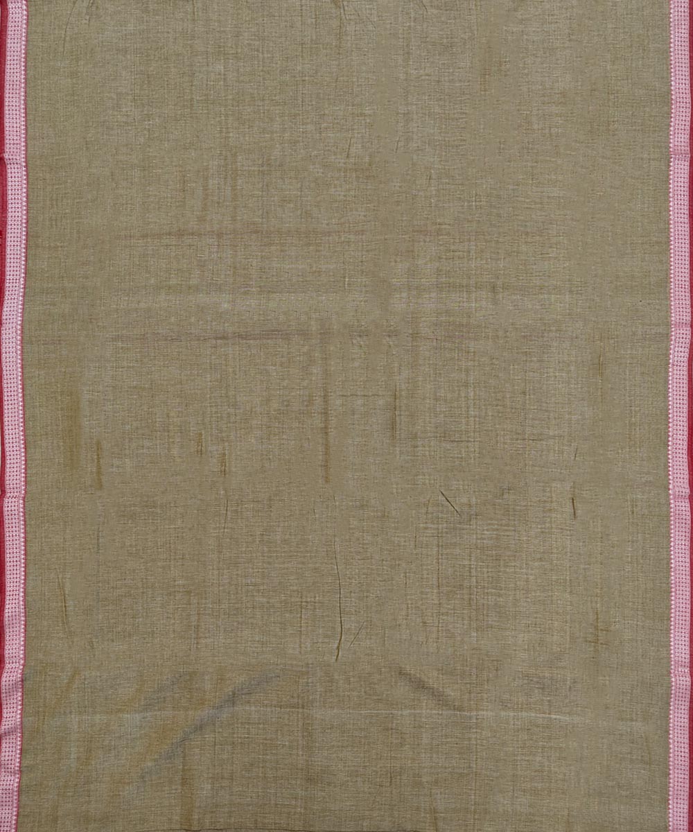 Beige Pink Handwoven Cotton Sambalpuri Dhoti