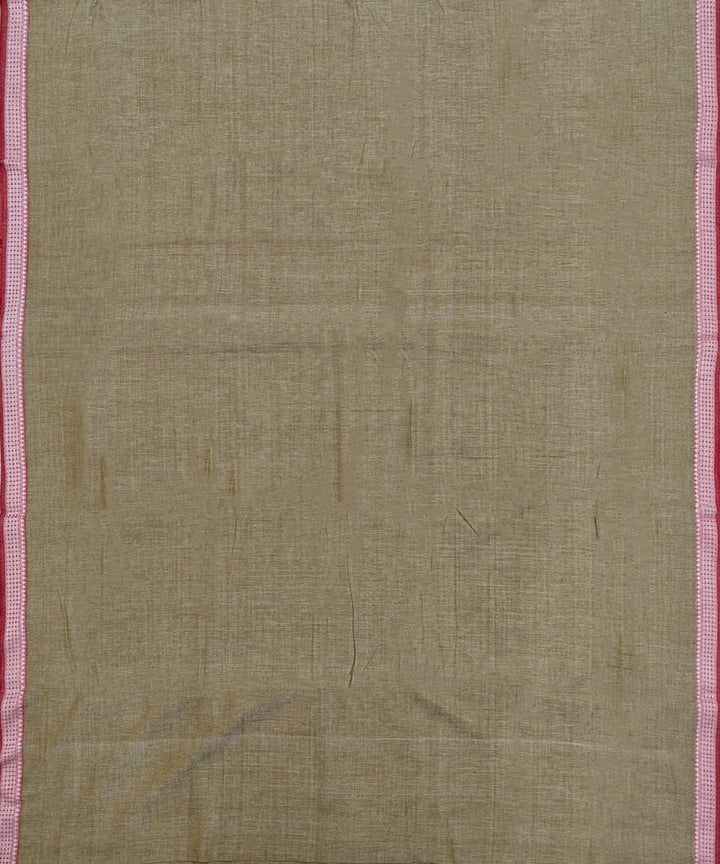 Beige Pink Handwoven Cotton Sambalpuri Dhoti