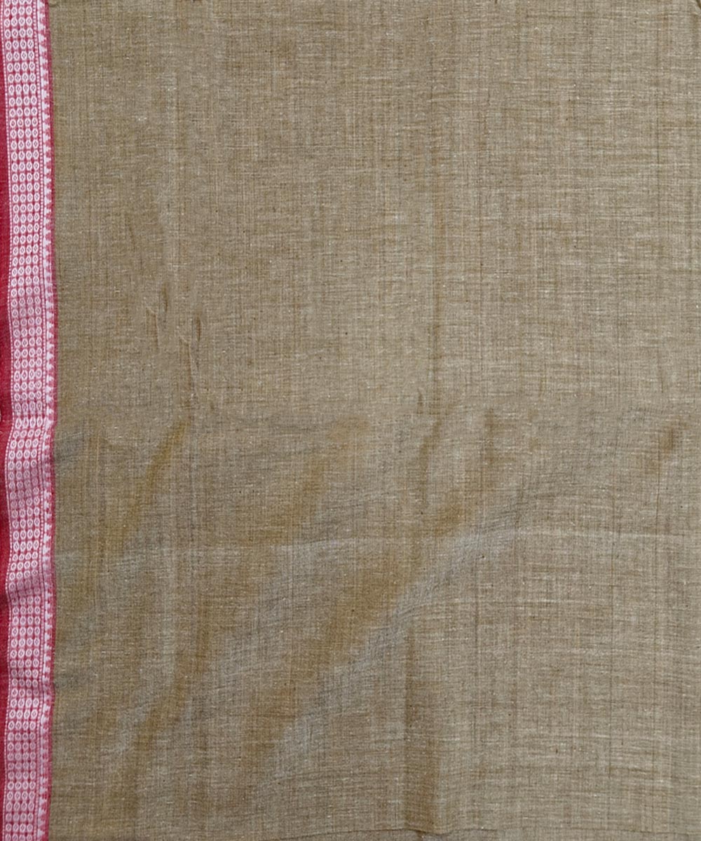 Beige Pink Handwoven Cotton Sambalpuri Dhoti