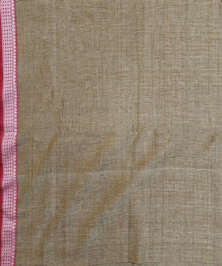 Beige Pink Handwoven Cotton Sambalpuri Dhoti
