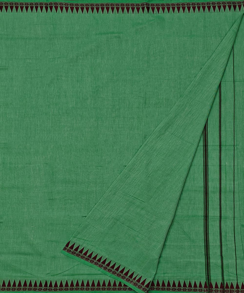 Light Green Red Handwoven Cotton Sambalpuri Dhoti