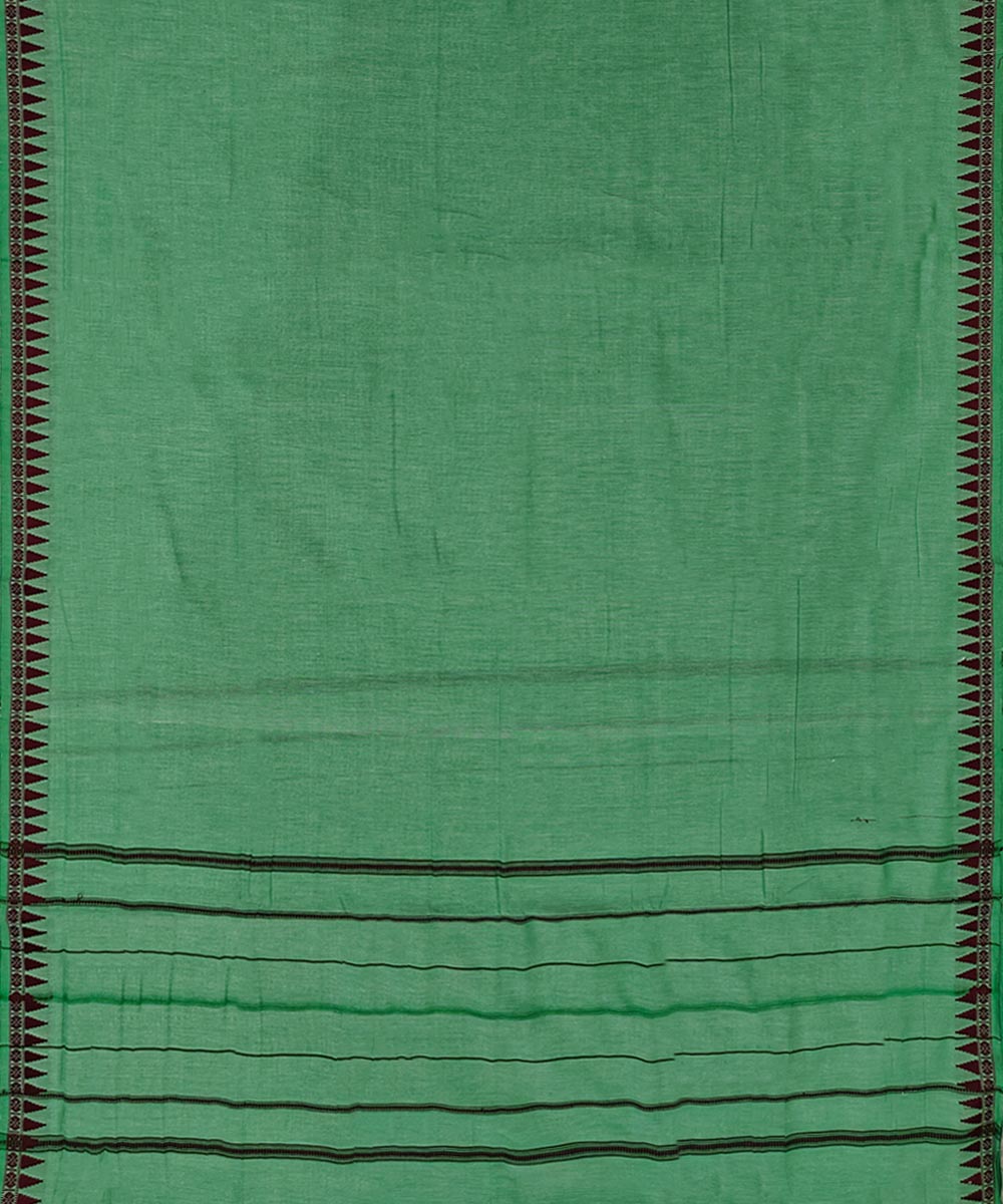 Light Green Red Handwoven Cotton Sambalpuri Dhoti