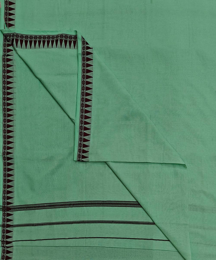 Light Green Black Handwoven Cotton Sambalpuri Dhoti