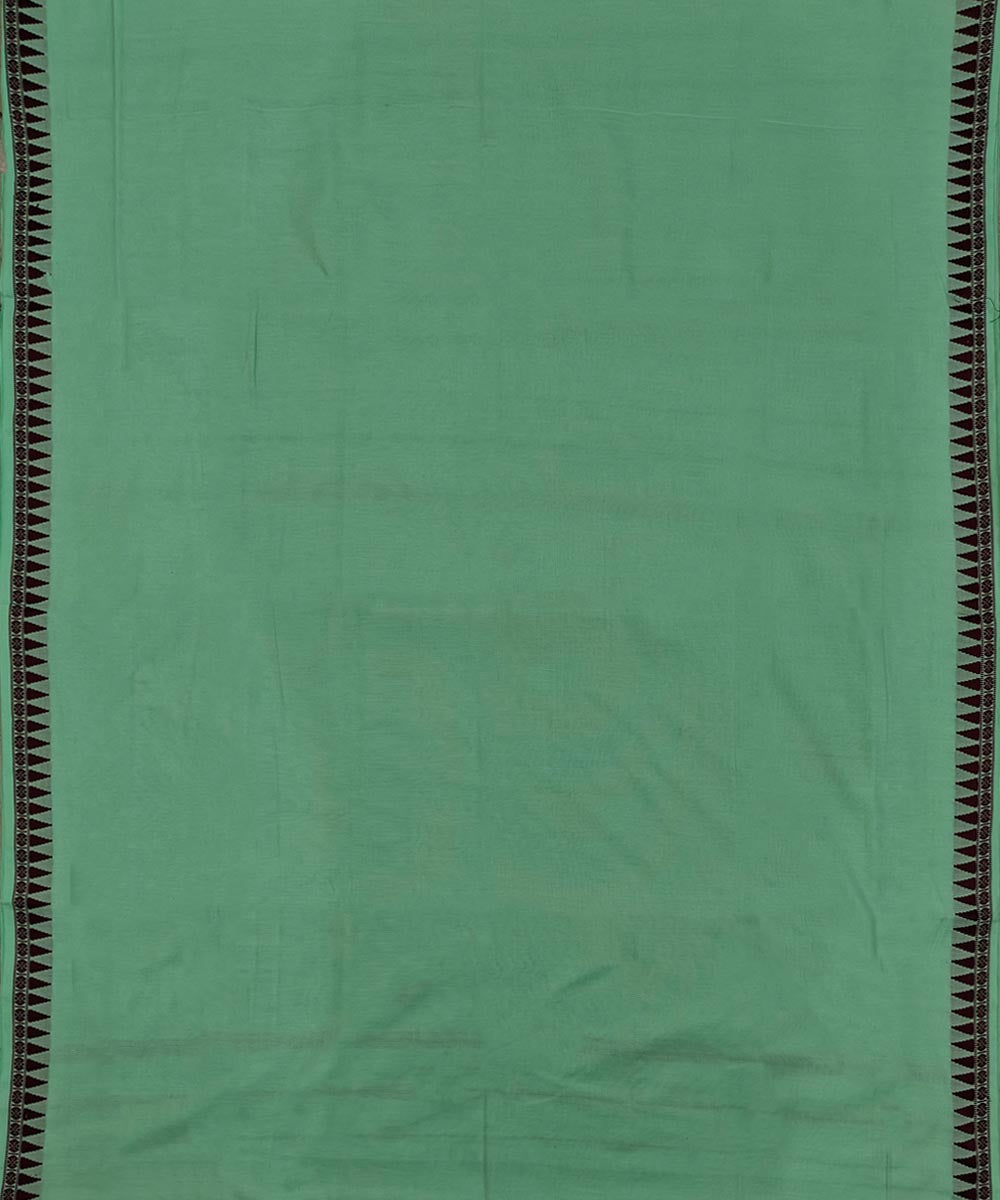 Light Green Black Handwoven Cotton Sambalpuri Dhoti