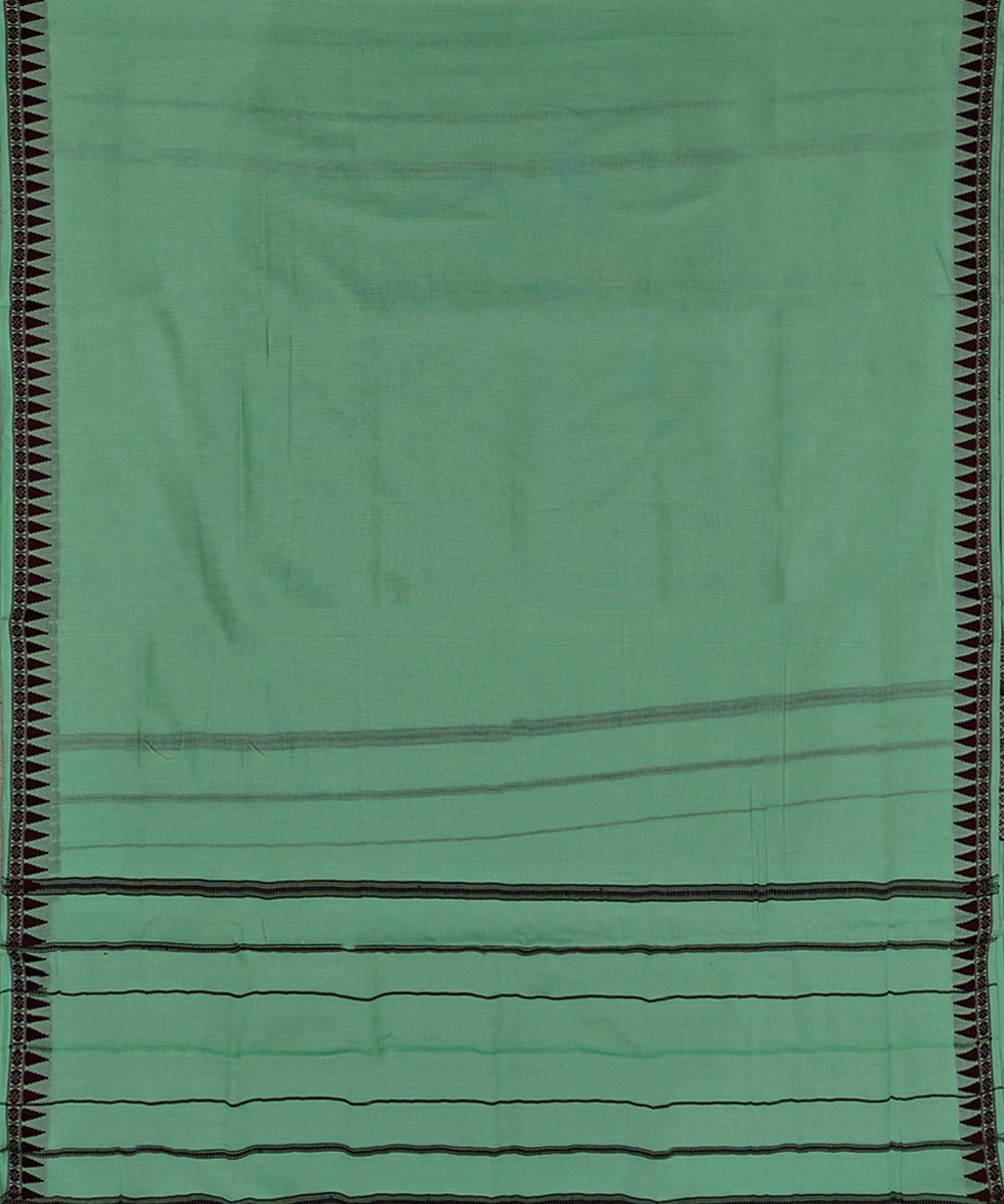 Light Green Black Handwoven Cotton Sambalpuri Dhoti