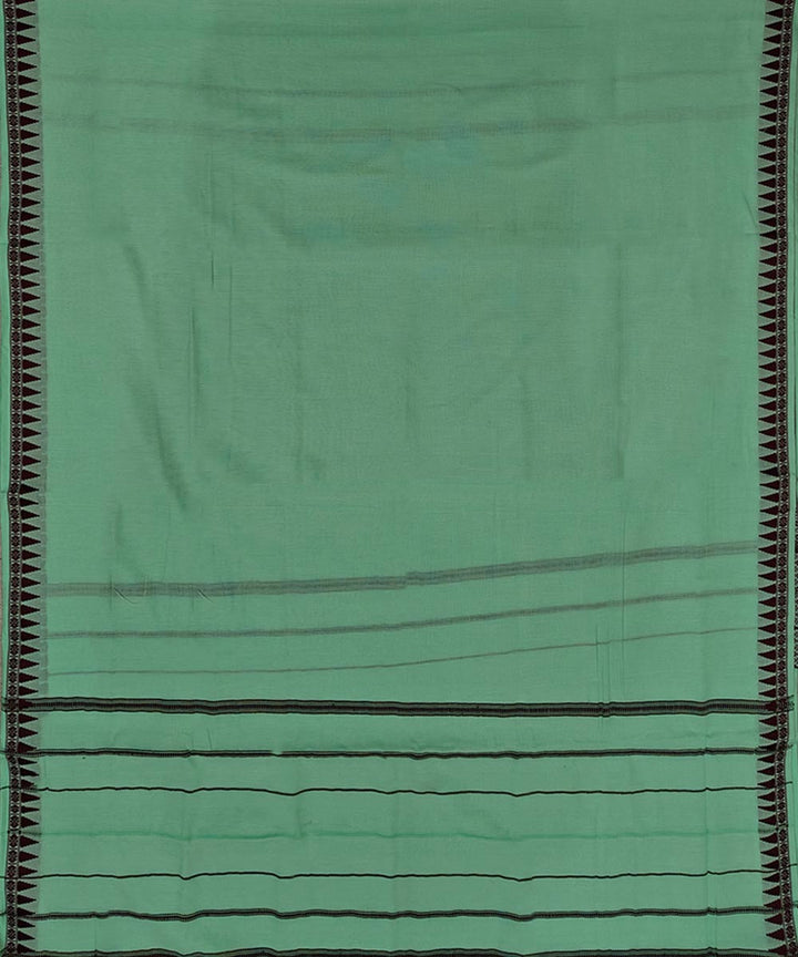 Light Green Black Handwoven Cotton Sambalpuri Dhoti