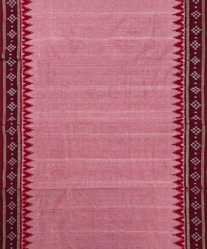 Pink Maroon Handwoven Cotton Sambalpuri Dhoti