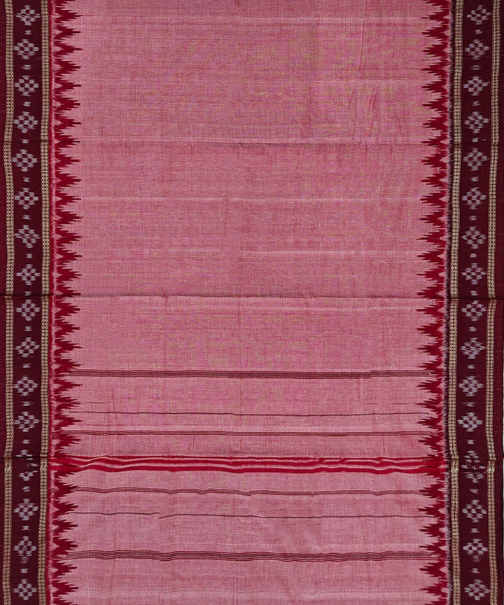 Pink Maroon Handwoven Cotton Sambalpuri Dhoti