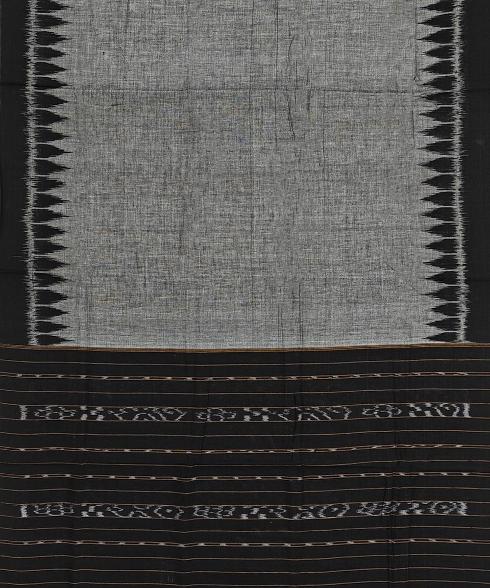 Black grey handwoven cotton nuapatna dress material