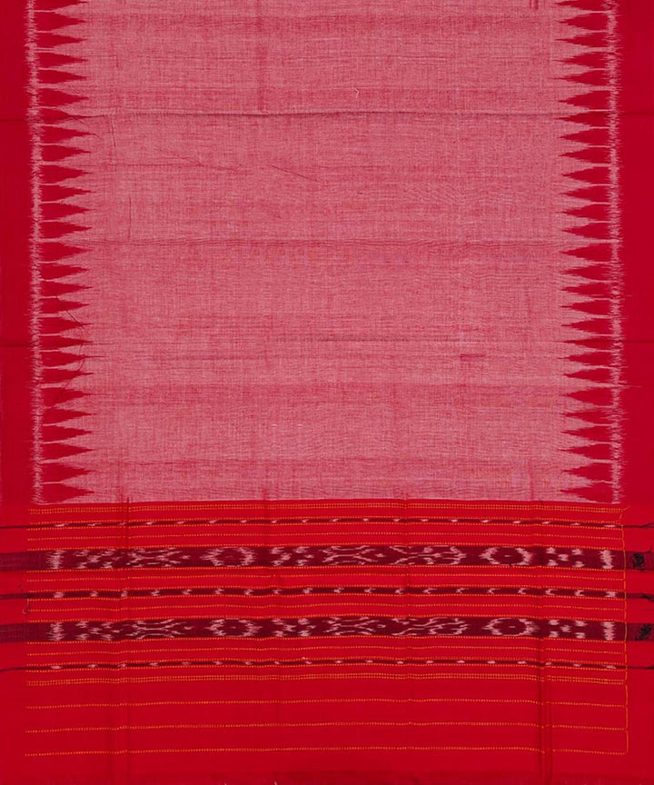 Red pink handwoven cotton nuapatna dress material