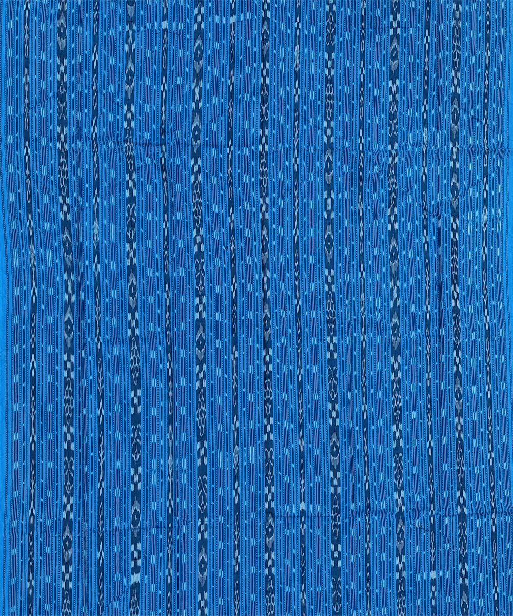 Sky blue black handwoven cotton nuapatna dress material