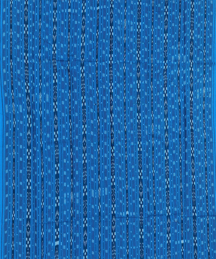 Sky blue black handwoven cotton nuapatna dress material