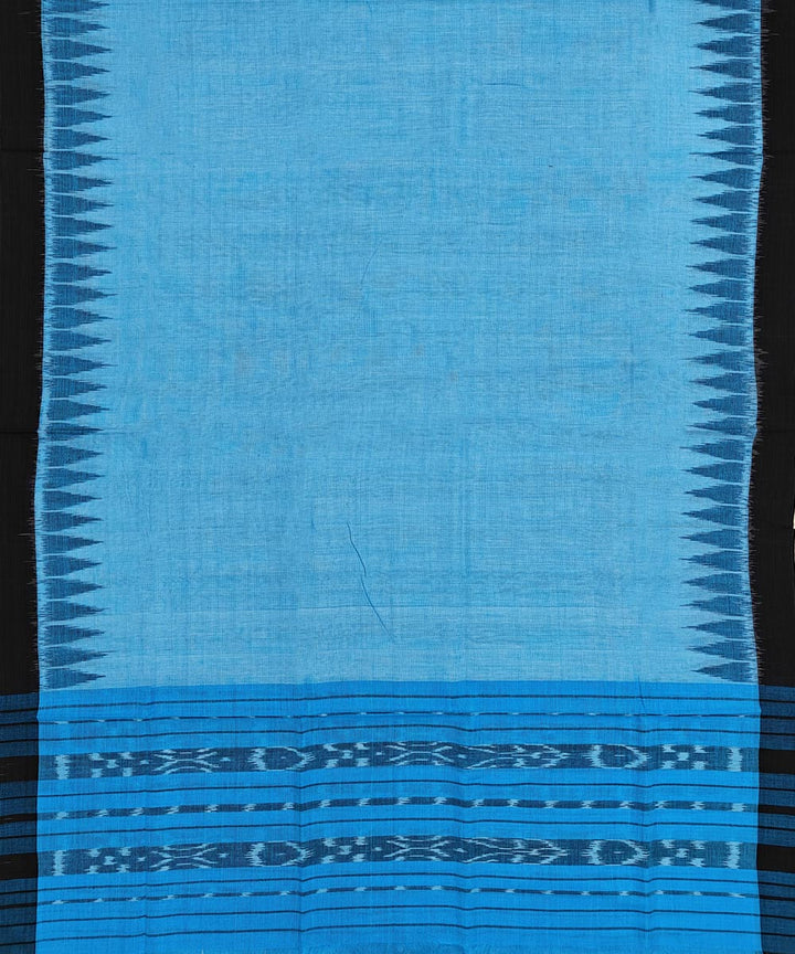 Sky blue black handwoven cotton nuapatna dress material