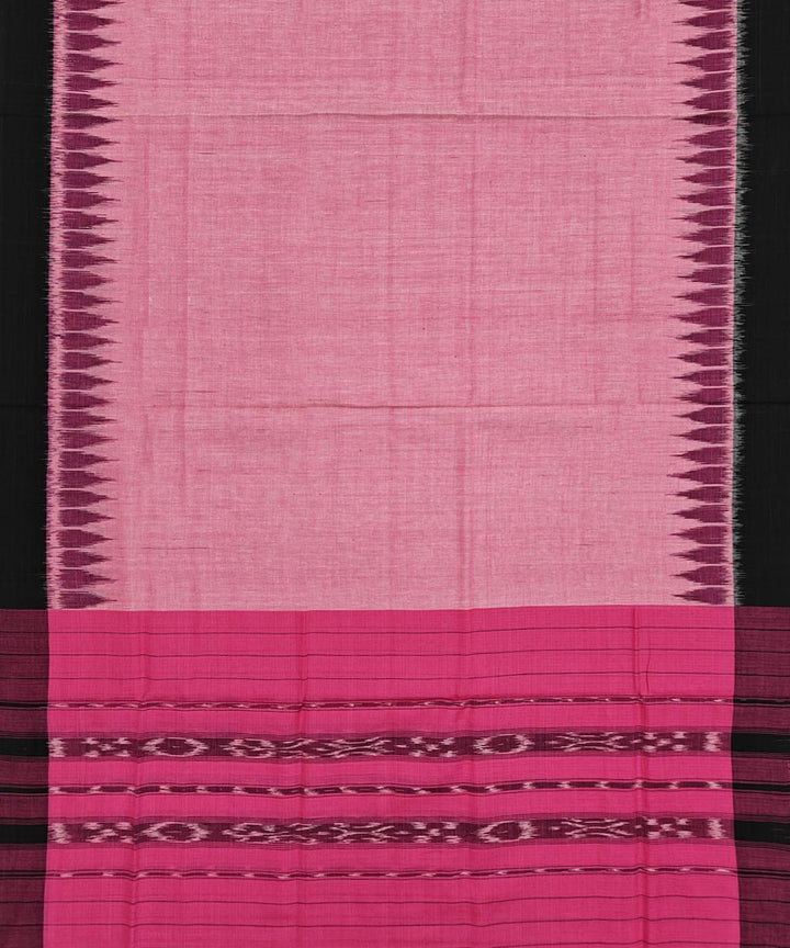 Pink black handwoven nuapatna cotton dress material