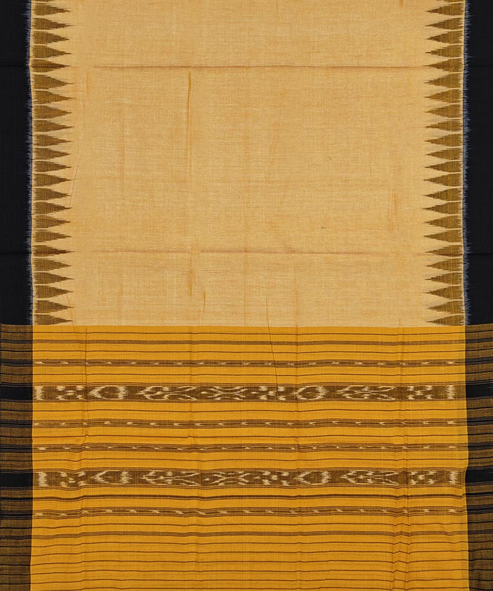 Yellow black handwoven nuapatna cotton dress material