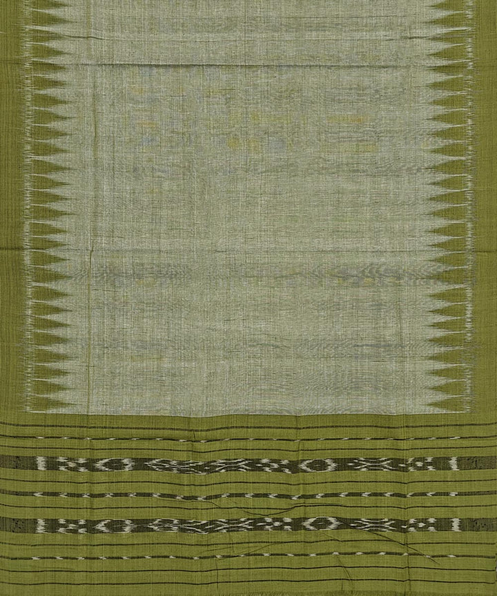 Olive green grey handwoven cotton nuapatna dress material