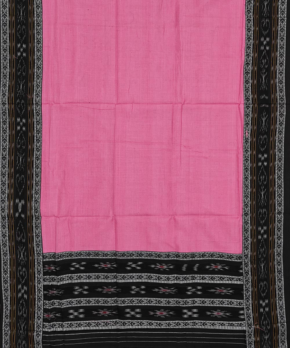 Black pink handwoven nuapatna cotton dress material